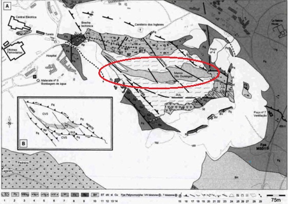 Carta geológico mineira da corta da mina de São Domingos - N.E. da folha 46-D - Mértola