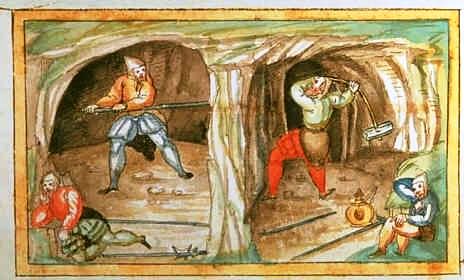 Exploração mineira medieval.