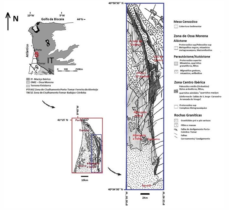 Contexto geológico das minas Braçal-Malhada - (LNEG)