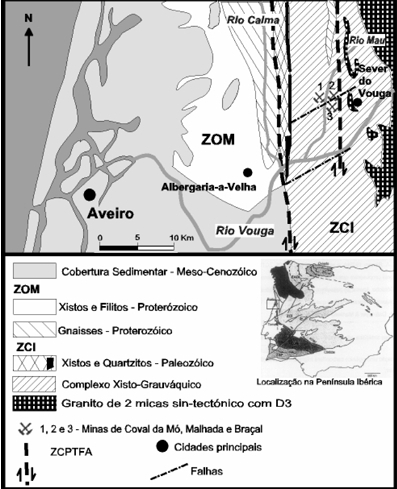 Mapa geológico simplificado - (LNEG)