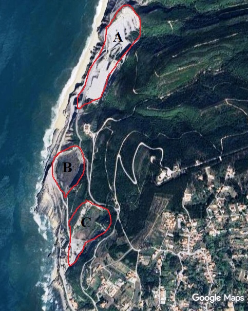 Localização das Pedreiras por satélite
