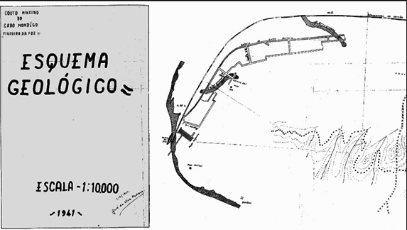 Planta geológica da mina Cabo Mondego - 1941 - (S. Pinto)